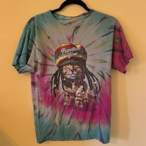 Tie dye cat tee